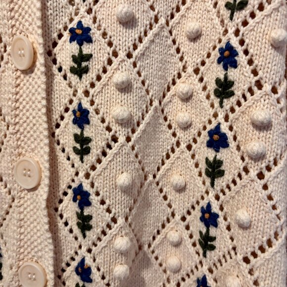 **INCREDIBLE FIND** THE GREAT | Embroidered Cornflower Cardigan | Size 2 - Picture 6 of 7